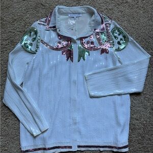 Endless Rose White Blouse with Sequin Details